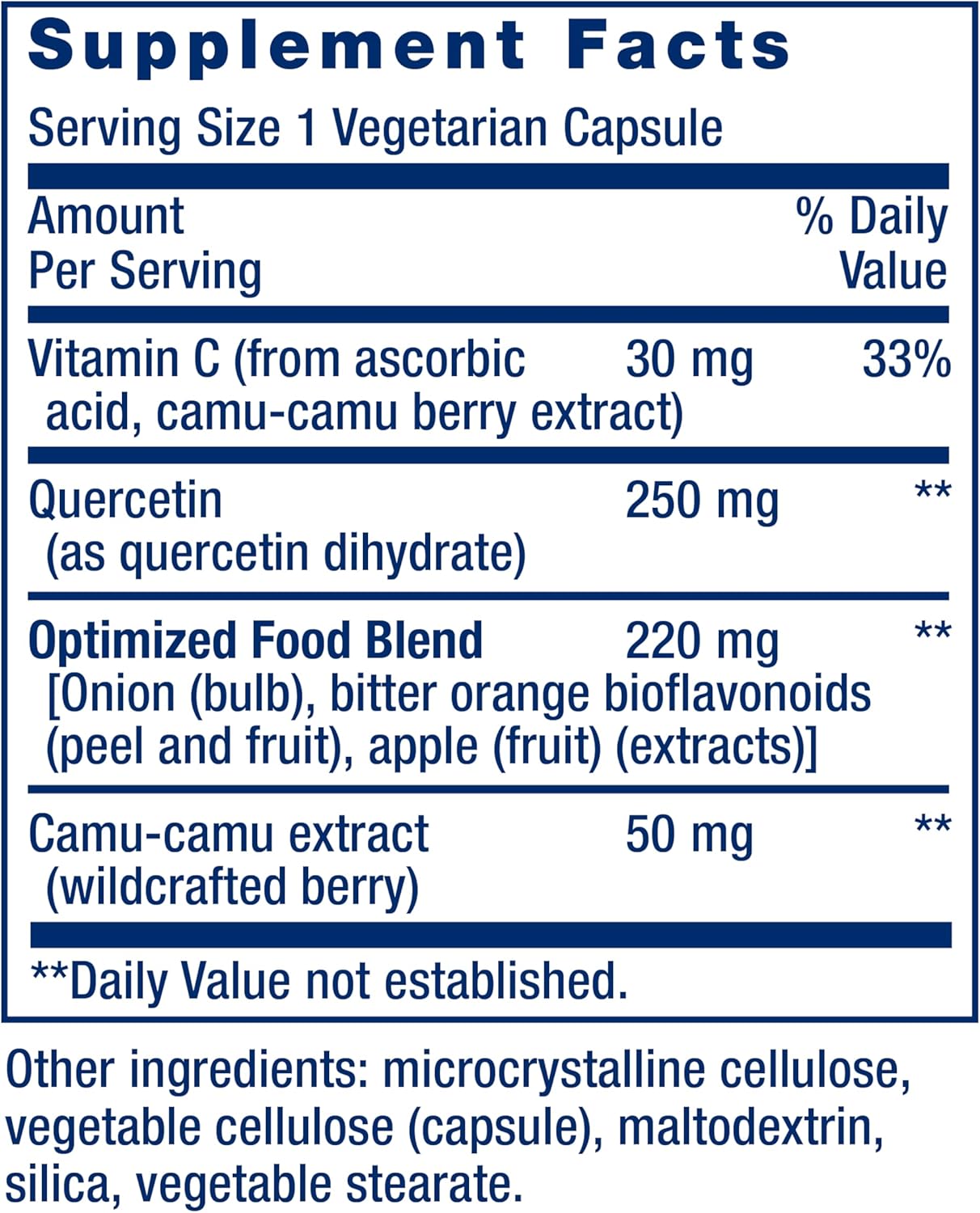 Life Extension Quercetina optimizada de 250 mg, 60 cápsulas vegetarianas
