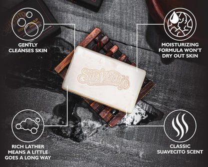 Suavecito Barra de jabón para el cuerpo y las manos hidratantes con fragancia original masculina, 170g