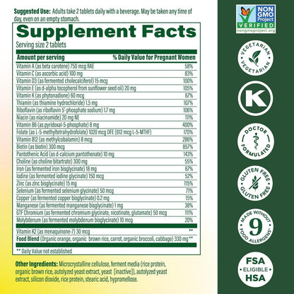 MegaFood multivitaminico prenatal 120 tabletas