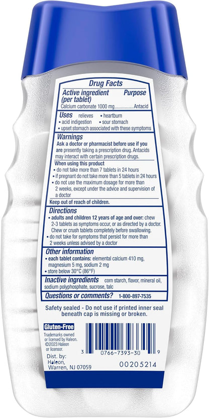 TUMS Tabletas antiácidas masticables ultra fuertes para aliviar la acidez estomacal, menta, 160 unidades