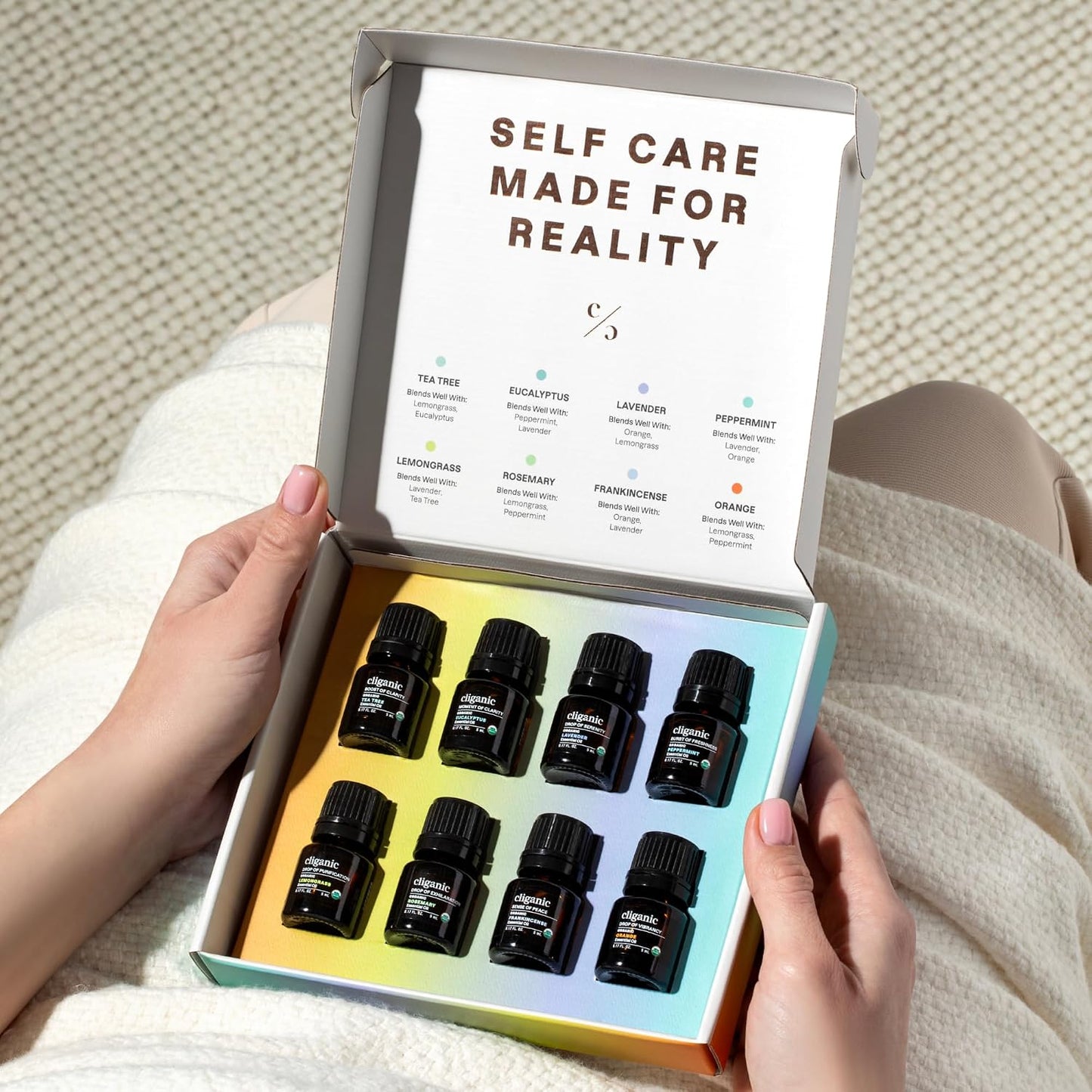 Cliganic - Set de aceites esenciales orgánicos para aromaterapia, 8 aceites esenciales
