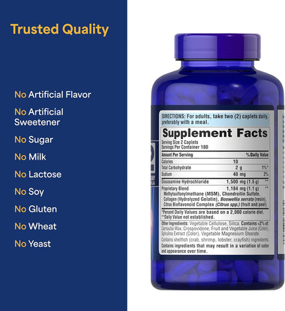 Puritan's Pride Glucosamina, condroitina y MSM, 360 Tabletas