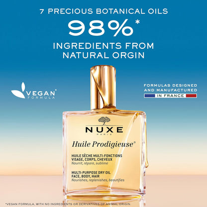 Nuxe Huile Prodigieuse - Aceite seco multiusos,hidratación ligera para rostro, cuerpo y cabello, 50ml