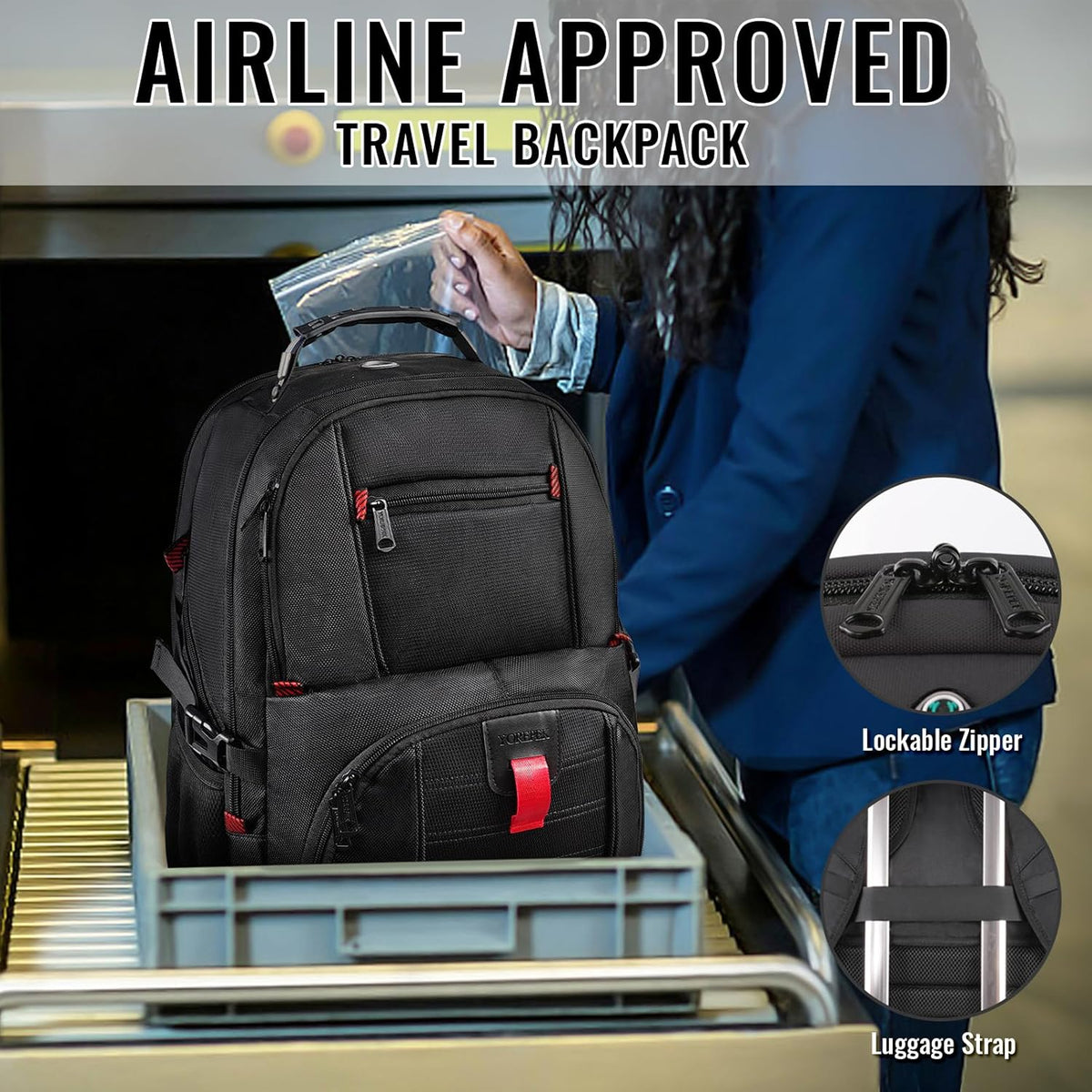 YOREPEK - Mochila de viaje Extra grande de 50 Litros para laptop de 17 Pulgadas