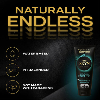 SKYN - Lubricante personal Naturally Endless – 120ml. – Lubricante a base de agua , seguro con condones de látex y sin látex y jugetes sexuales