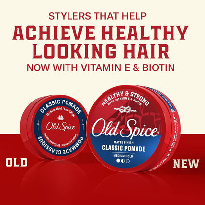 Old Spice Classic - Pomada para peinar el cabello Old Spice, acabado mate, fijación media,63gr.