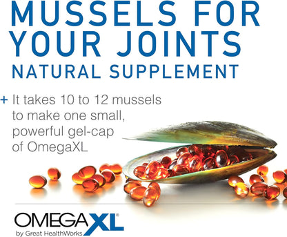 Suplemento Omega-3 Natural OmegaXL, 60 unidades, alivio natural del dolor de las articulaciones