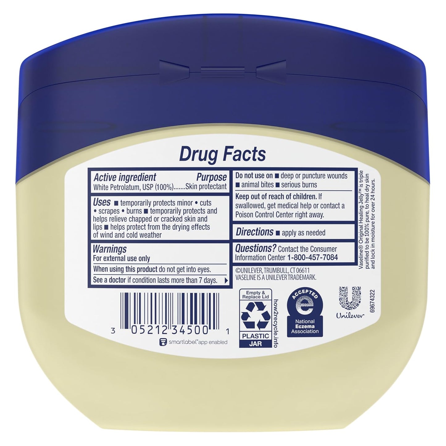 Vaseline Healing Jelly - Protector  original blanca , 368g