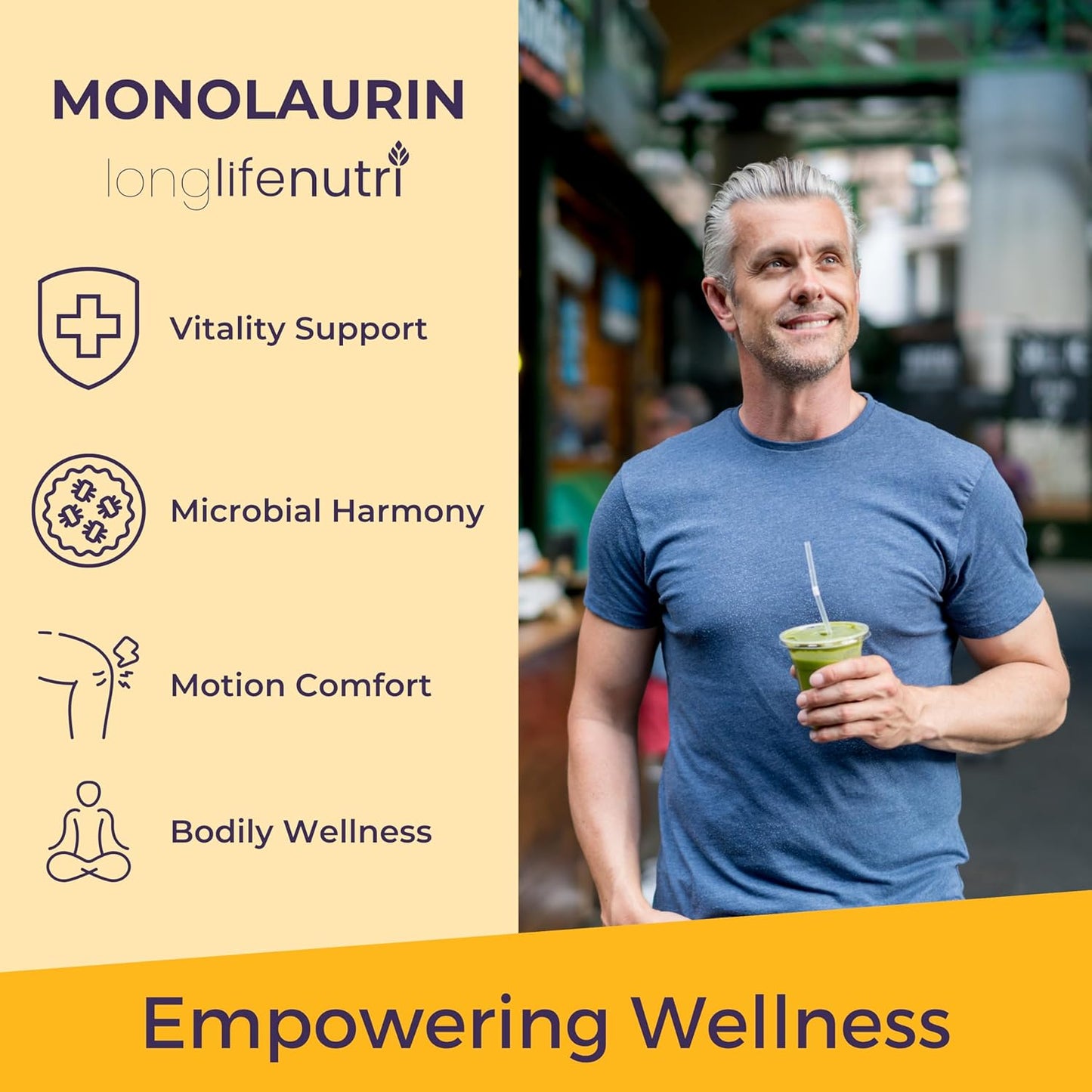 Longlifenutri , vitamina monolaurina de 1500 mg - 200 cápsulas vegetarianas