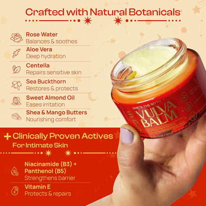 Bálsamo para la vulva Vaginal  Femyth  - hidratante vaginal para la sequedad, picazón e irritación - Crema hidratante para la vulva, ideal para la menopausia y el posparto.80 gr.