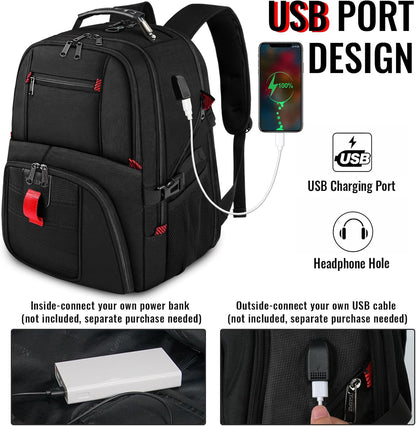 YOREPEK - Mochila de viaje Extra grande de 50 Litros para laptop de 17 Pulgadas
