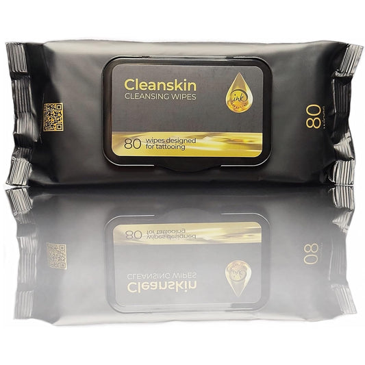 CleanSkin - Toallitas limpiadoras para tatuajes de jabón verde 80 Toallitas
