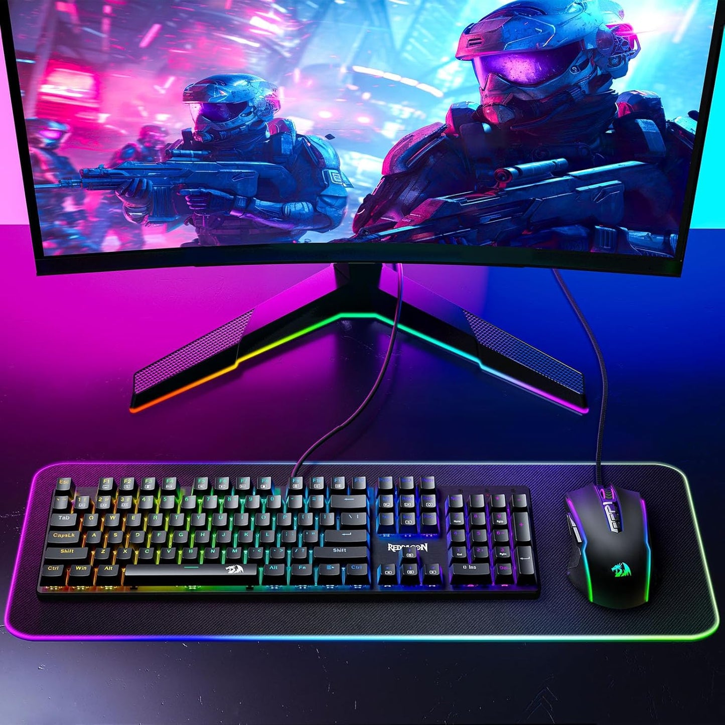 Redragon Gaming Mouse, Wired Gaming Mouse with RGB Backlit, 8000 DPI Adjustable