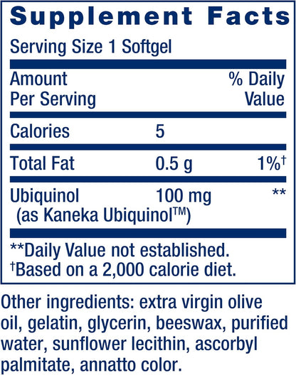 Life Extension - Super Ubiquinol CoQ10 100mg(enhanced delivery system for maximum absorption), 60 capsulas