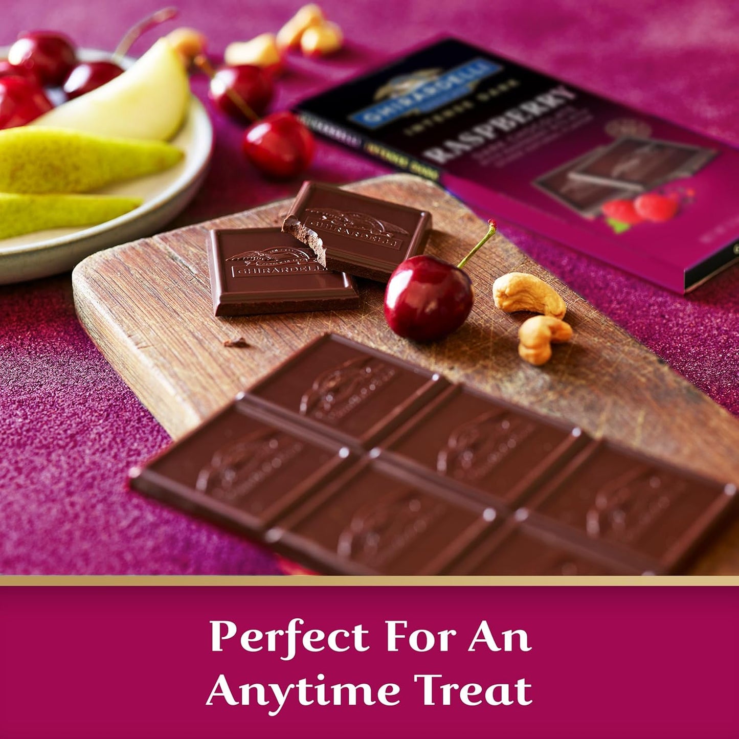 GHIRARDELLI RASPBERRY Dark Chocolate - Barra de chocolate negro intenso, frambuesa 100g