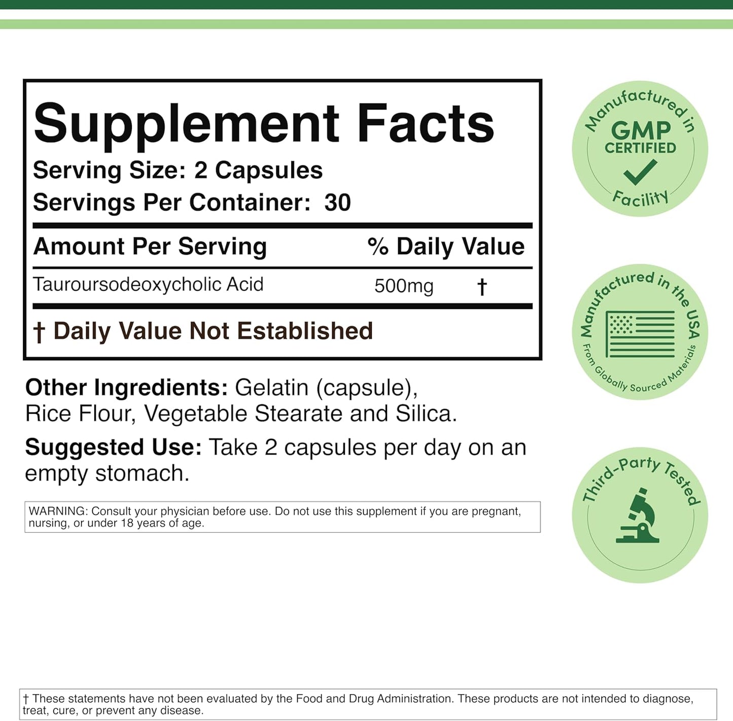 Double Wood Tudca 500mg 60 capsulas
