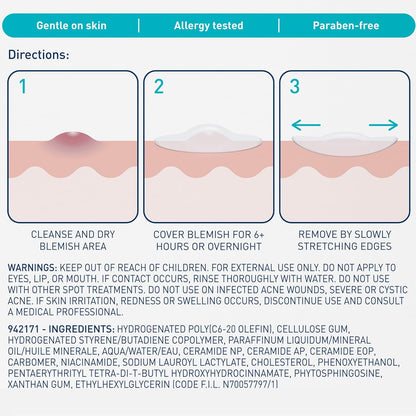 CeraVe - parches de barrera contra imperfecciones , 22 parches hidrocoloides invisibles (2 tamaños)