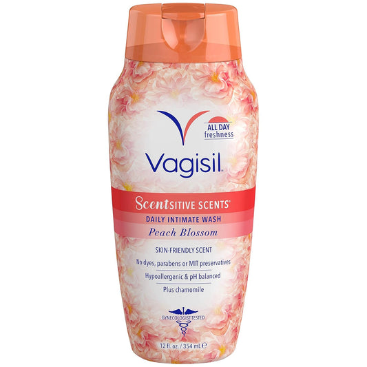 Vagisil Lavado Femenino para la Higiene del Área Íntima, Scentsitive Scents, Flor de Durazno, 354ml