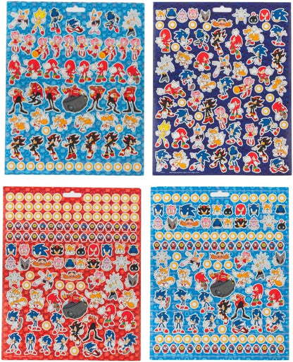 Juego de libros de pegatinas de Sonic - 14 hojas, más de 1200 pegatinas infladas
