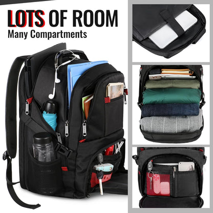 YOREPEK - Mochila de viaje Extra grande de 50 Litros para laptop de 17 Pulgadas