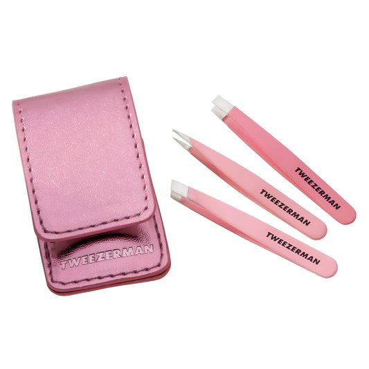Tweezerman Micro Mini Tweezer Set - 3 pinzas minis de acero inoxidable