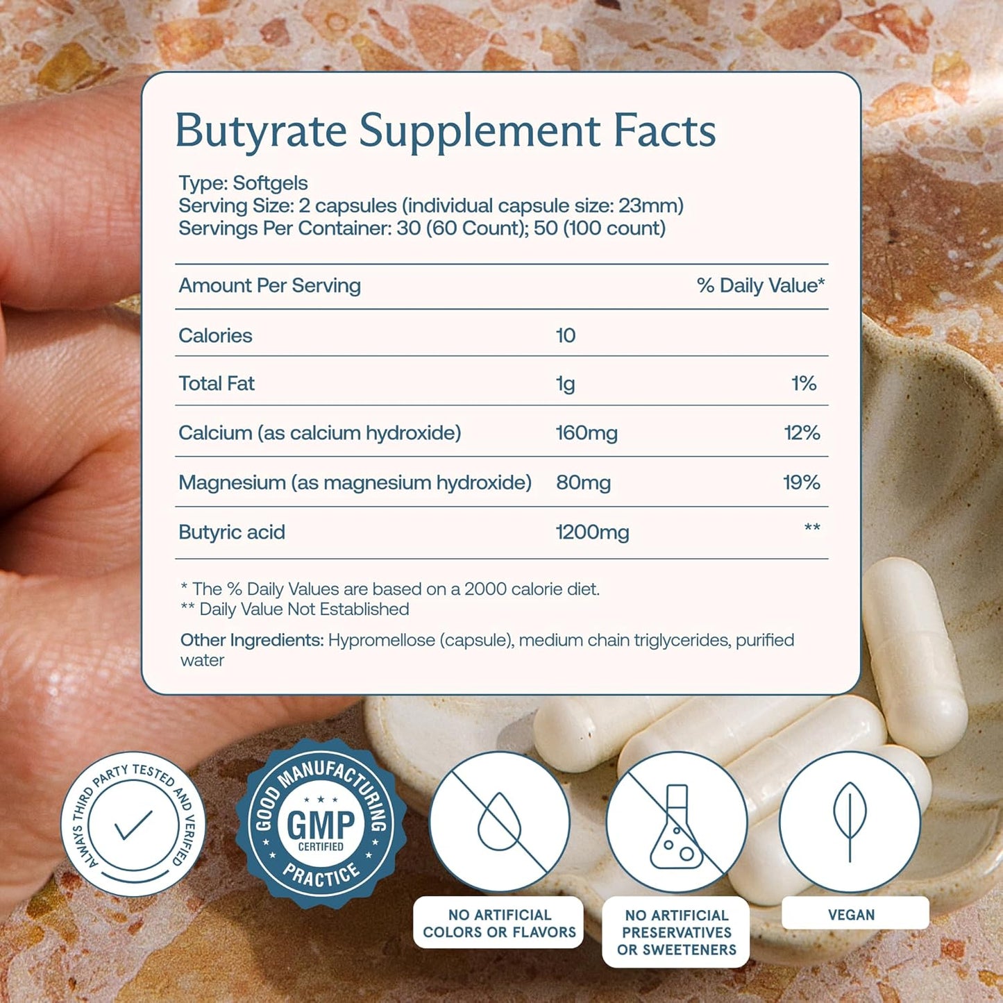 BodyBio Calcio/ Magnesio butyrate 250 capsulas