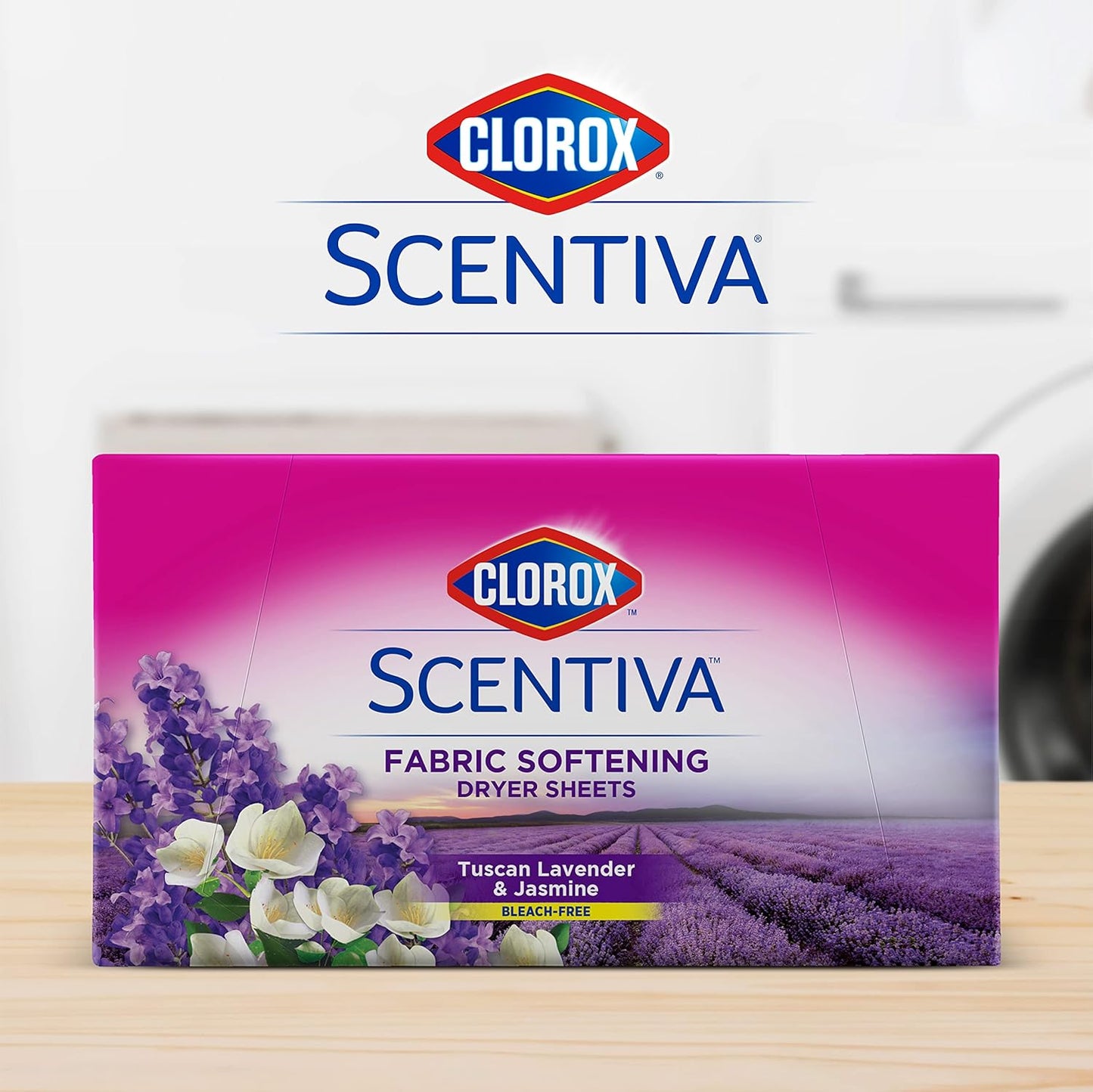 Clorox Scentiva - Hojas de secadora suavizantes de telas, aroma a lavanda toscana y jazmín, 40 Unidades
