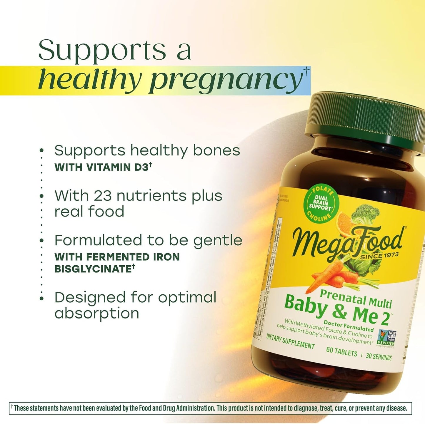 MegaFood multivitaminico prenatal 120 tabletas