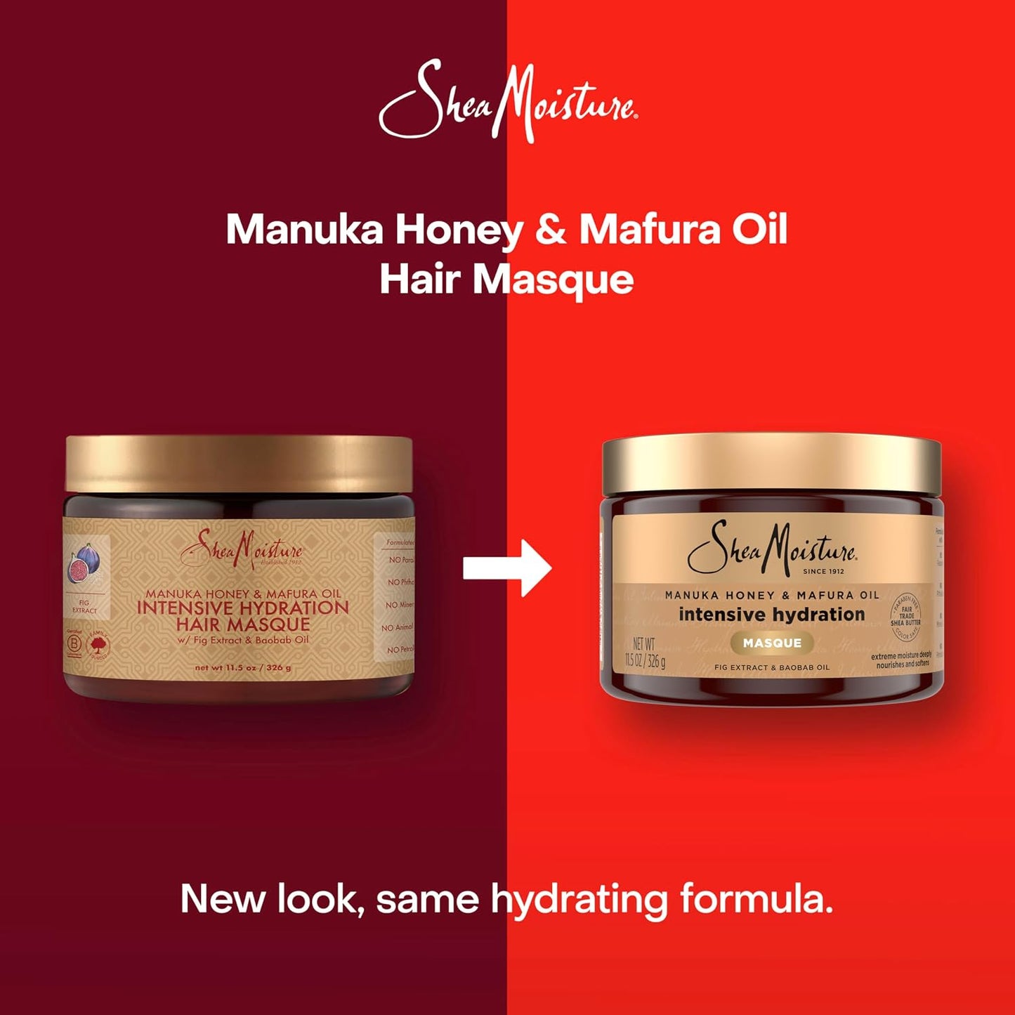 SheaMoisture -  Mascarilla capilar hidratante intensiva para cabello seco y dañado, 326g