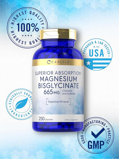 Carlyle Bisglicinato de magnesio tamponado 665 mg | 250 cápsulas