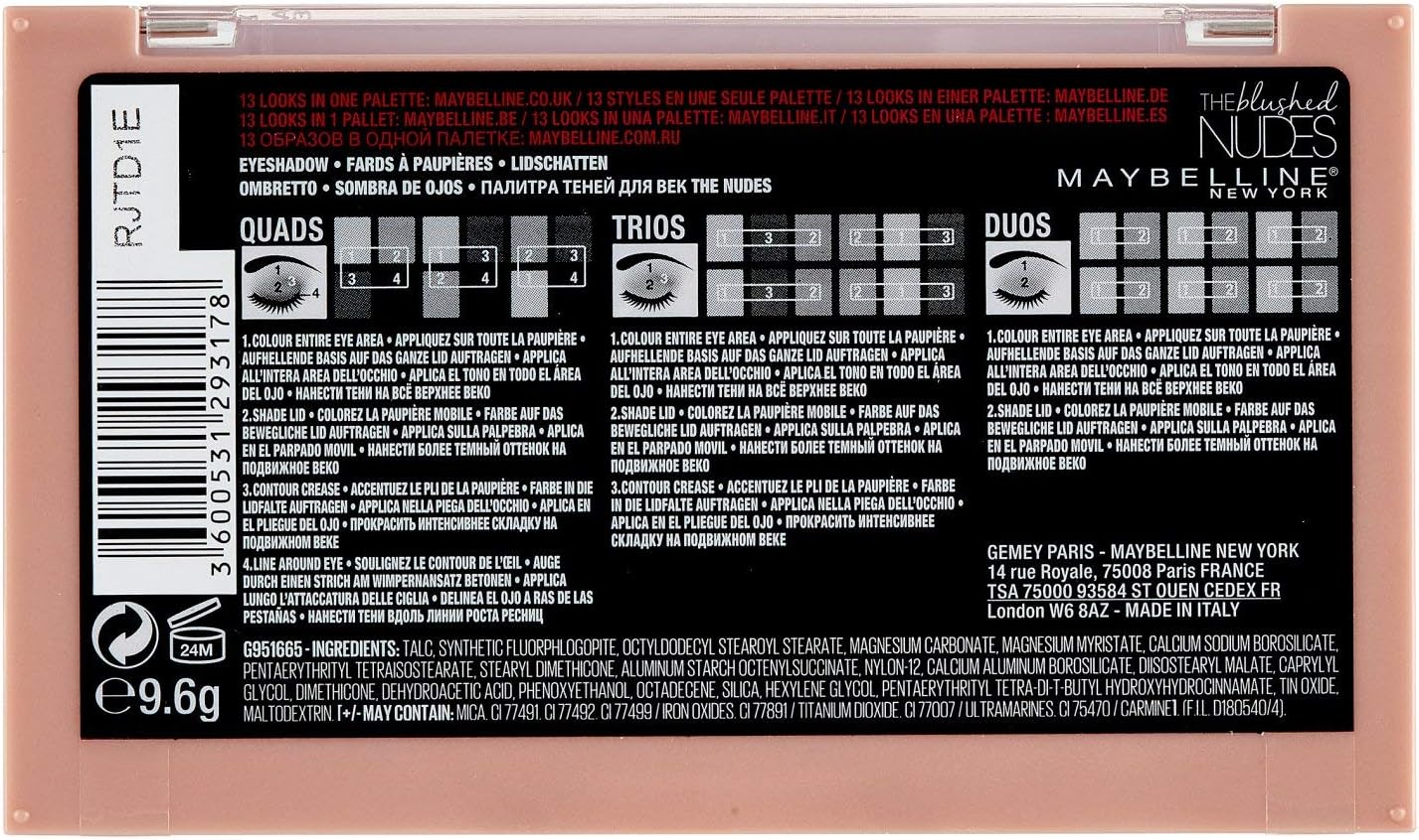 Set de Sombras The Blushed Nudes Maybelline