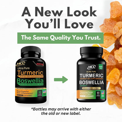 HCL - Turmeric + Boswellia extract 2000mg, 90 capsulas