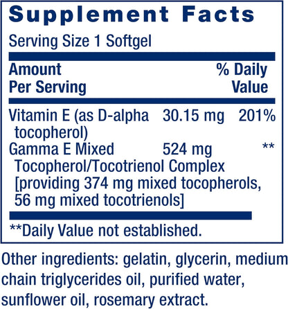 Life Extension  - Gamma E mixed tocopherols & tocotienols, 60 capsulas