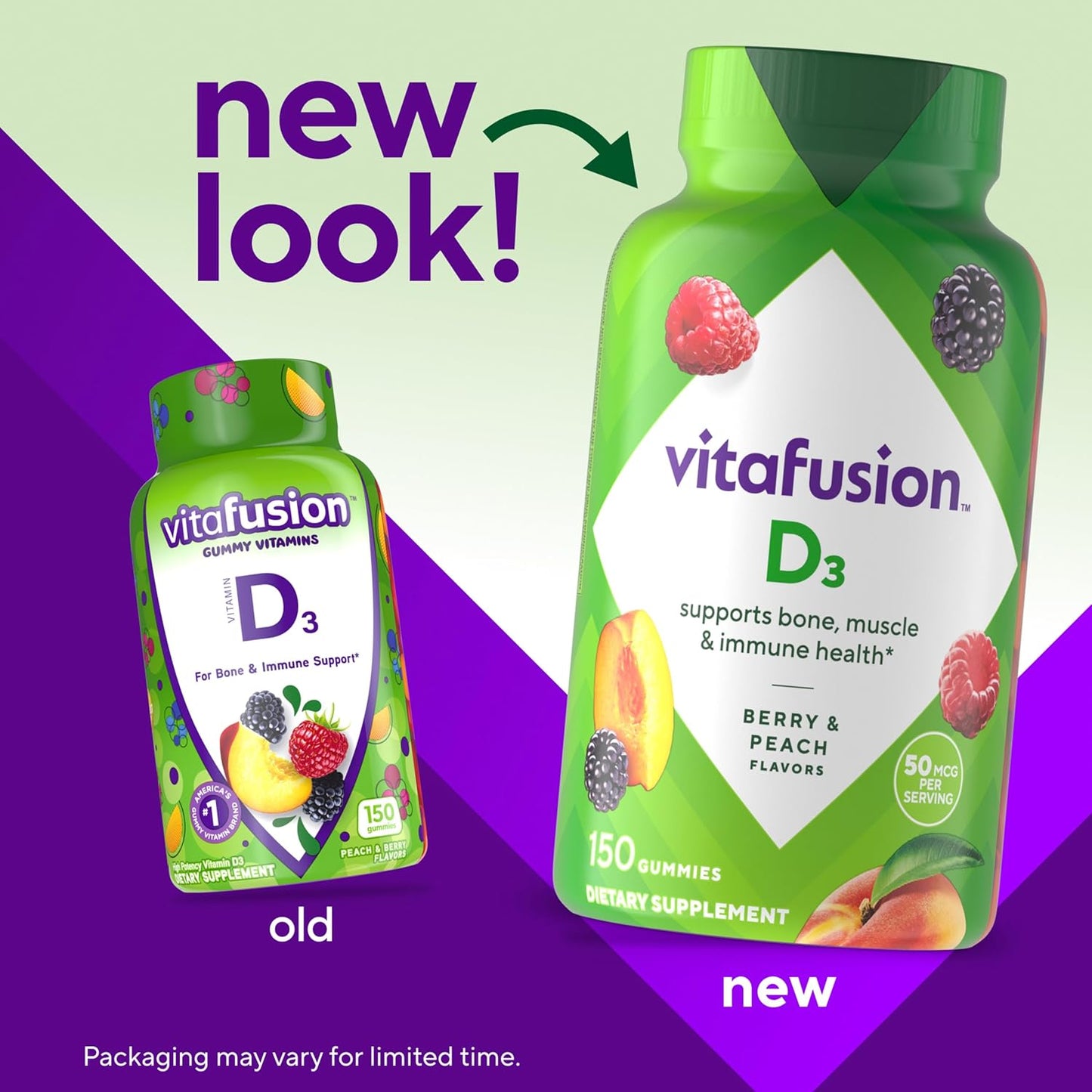 VitaFusion Vitamin D3 2000IU por servido ,50mcg 150 Gomitas