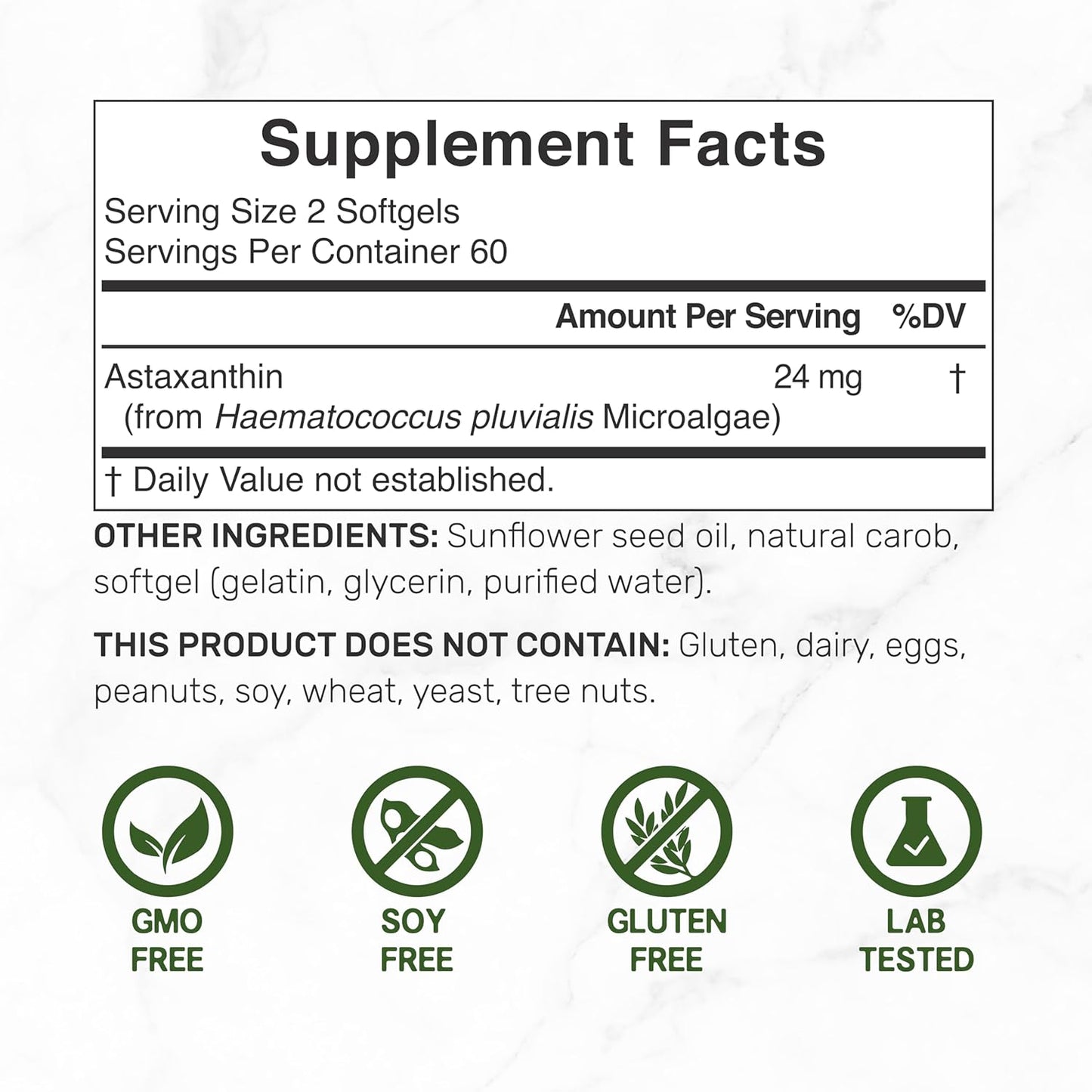 Deal Supplement-  Astaxanthin 24mg(12mg por capsula), 120 capsulas