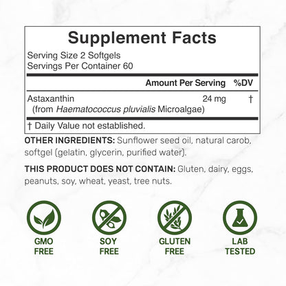 Deal Supplement-  Astaxanthin 24mg(12mg por capsula), 120 capsulas