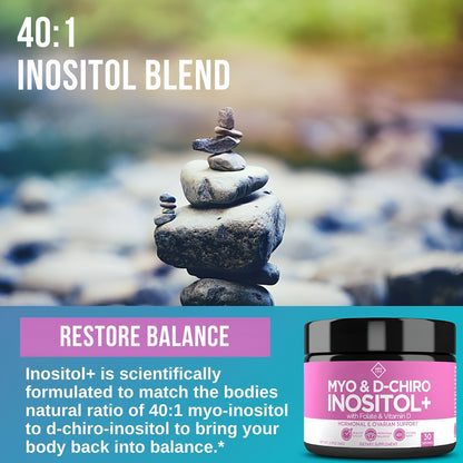 MYO & D-CHIRO INOSITOL + FOLATO Y VIT. D - OPTIFY - 30 PORCIONES, 62, gramos . EN POLVO