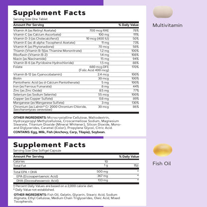 GNC Vitapak para mujeres 40+, paquete multivitamínico 5 en 1, 30 porciones