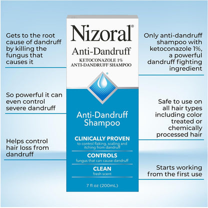 Nizoral - Champú anticaspa con 1 % de ketoconazol, aroma fresco - 200ml