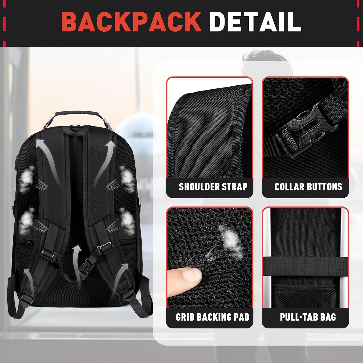 Z-MGKISS Mochila de viaje extra grande de 55 Litros, mochila para laptop de hasta  18.4 pulgadas