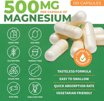 ForestLeaf Magnesium Complex 500mg, 120 cápsulas