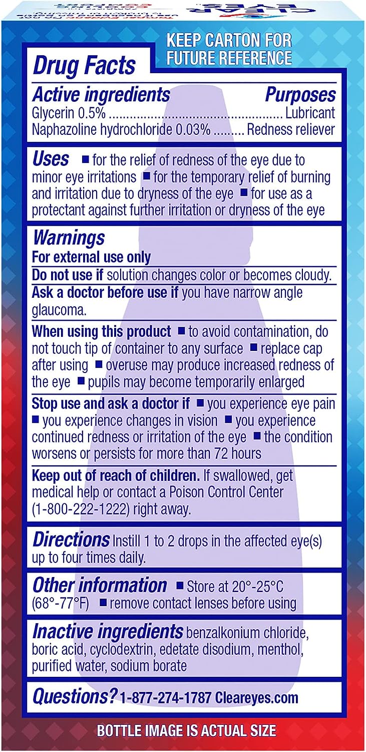 Clear Eyes Refrescante Confort Alivio para los Ojos 15ml.