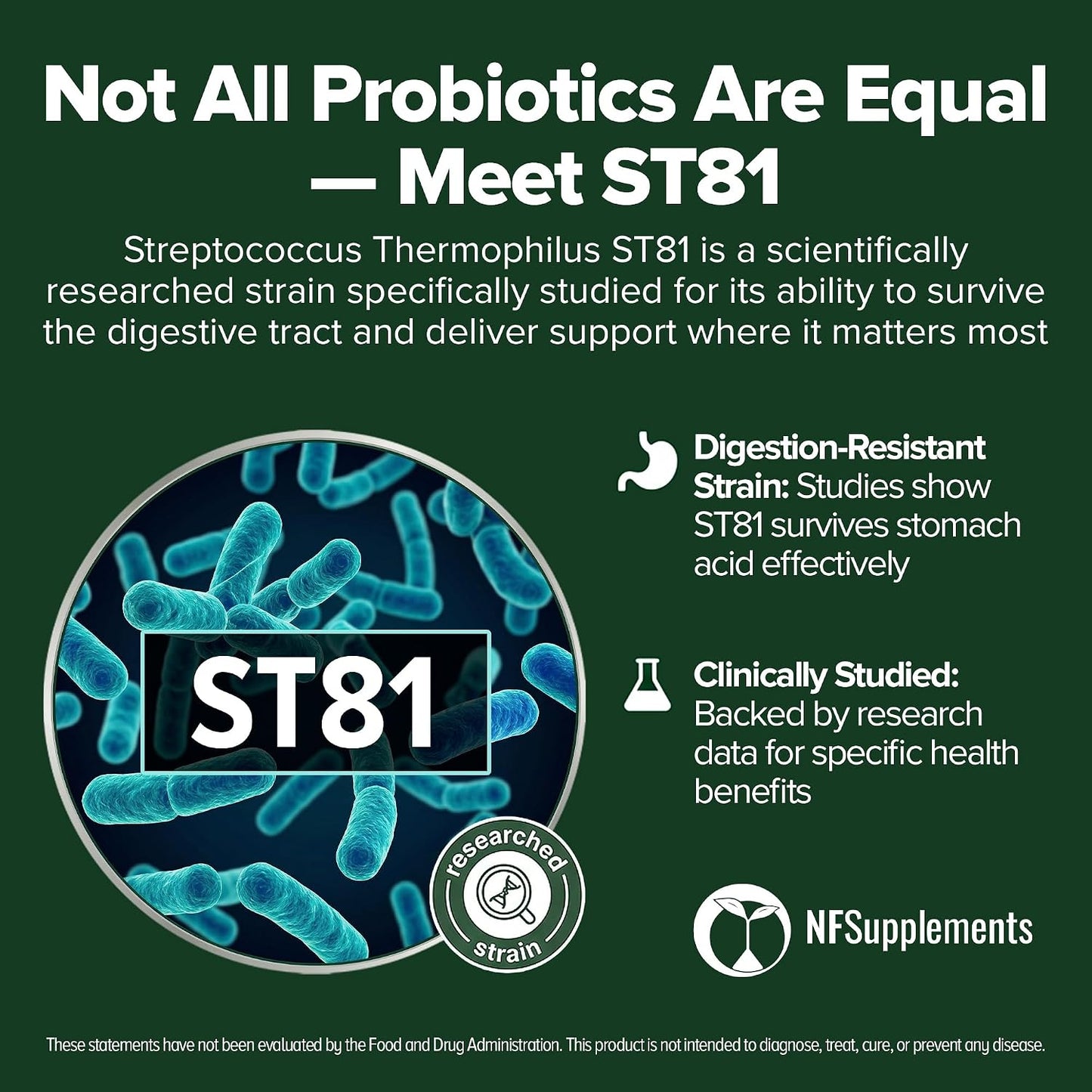 Suplemento probiótico de Streptococcus Thermophilus 240 tabletas