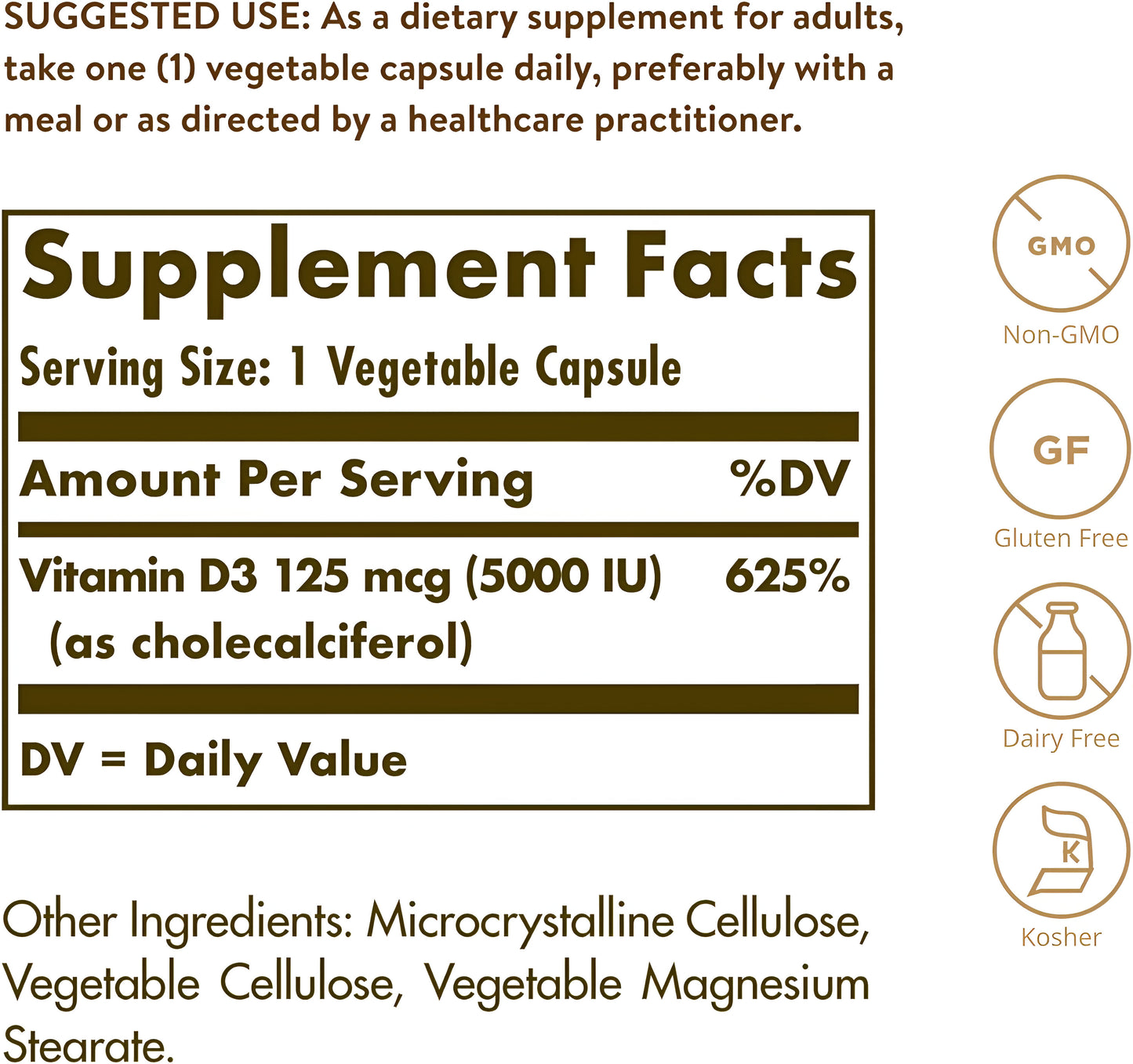 Solgar Vitamin D3 (Cholecalciferol) Capsulas