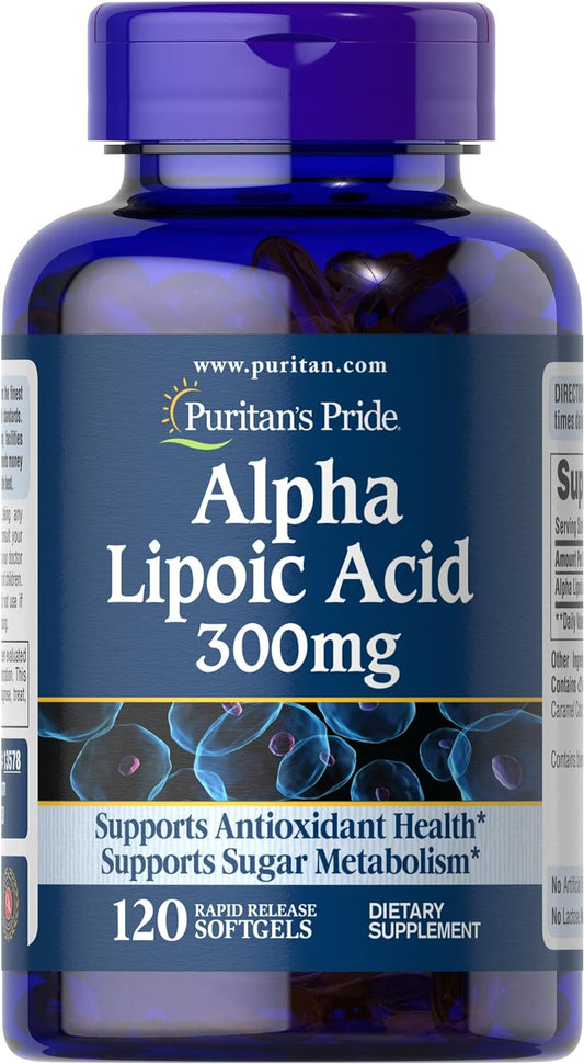 Puritan's Pride - Ácido alfa lipoico de 300 mg, apoya la salud antioxidante, 120 unidades
