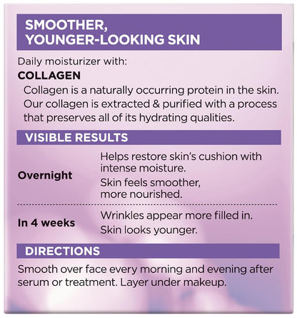 L'Oreal Paris Hidratante facial diario de colágeno, 48g