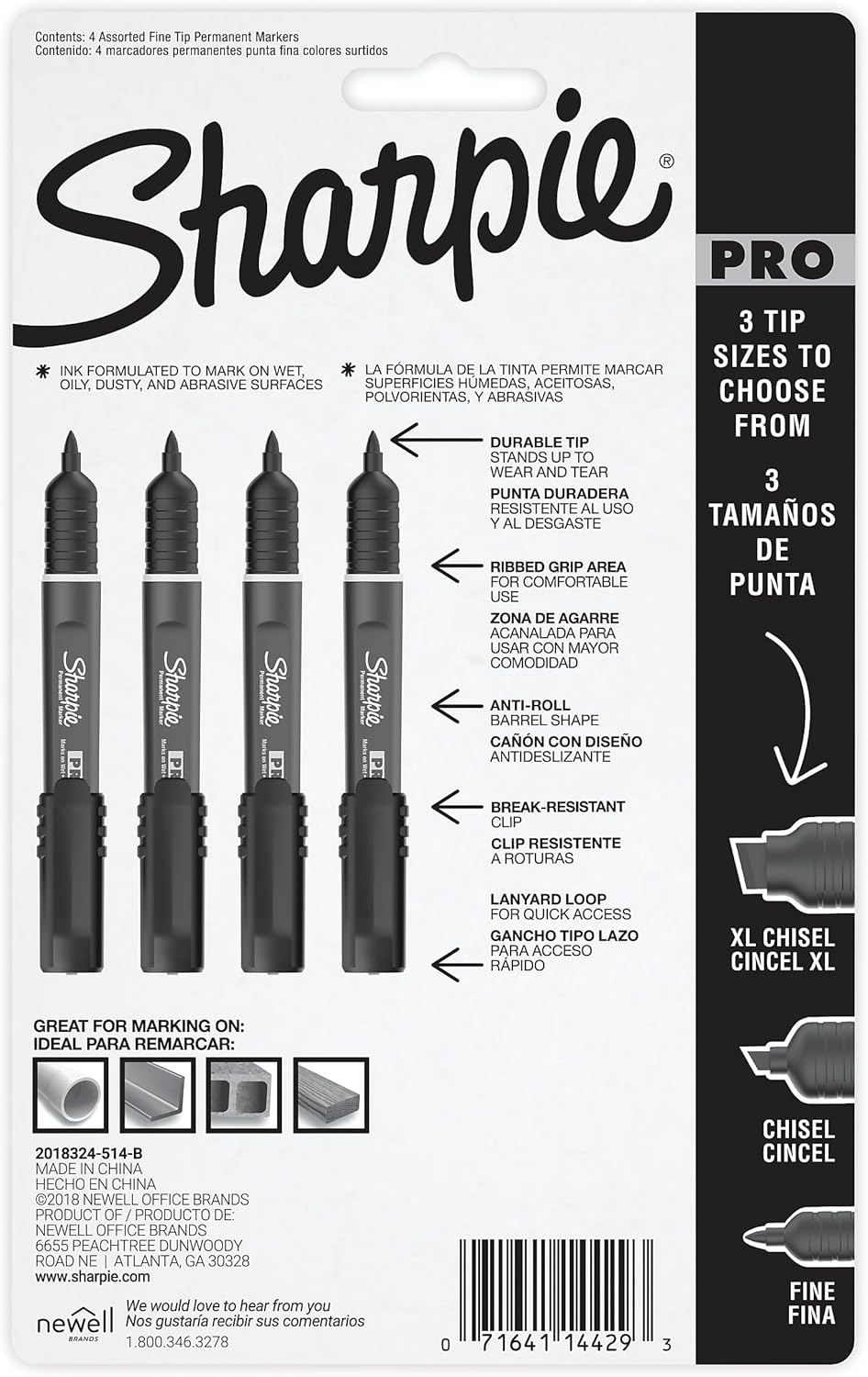 Sharpie Pro - Marcadores permanentes , 4 unidades