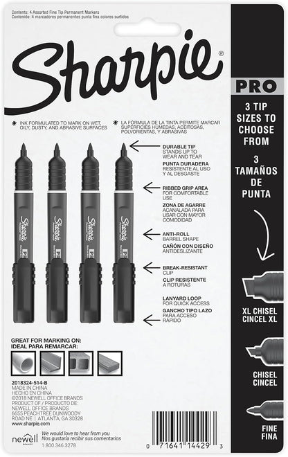Sharpie Pro - Marcadores permanentes , 4 unidades