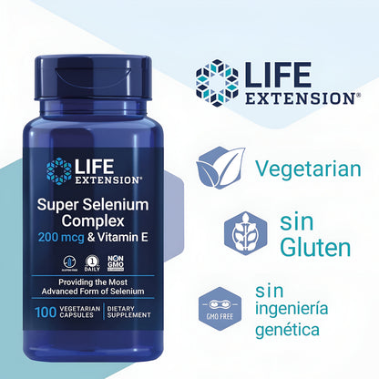 Super selenium complex 200mcg , 100 capsulas vegetarianas - Life extension