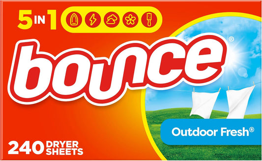 Bounce Suavizante de telas para secadora, aroma fresco al aire libre, 240 unidades